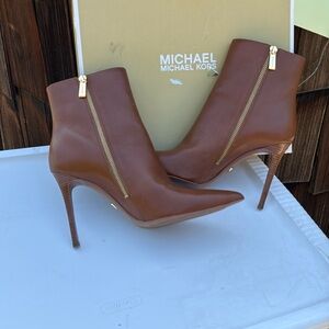Michael Kors Brown Leather Ankle Boots